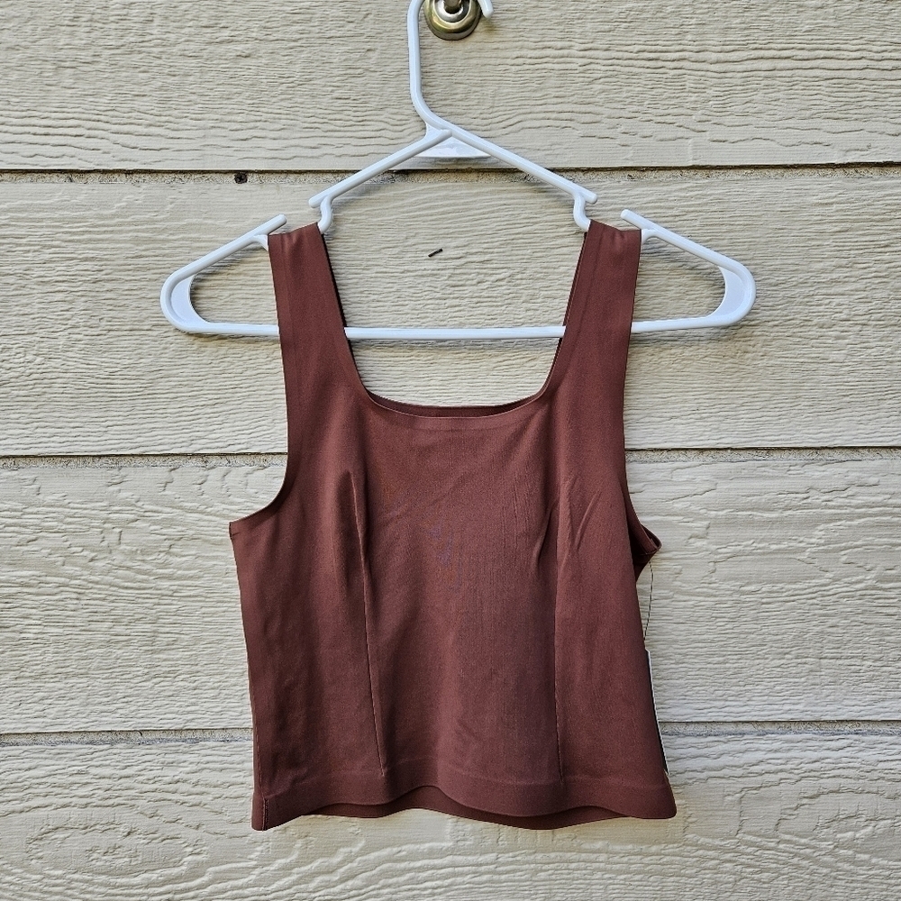 NWT mi ami for Francesca's brown cropped tank top small